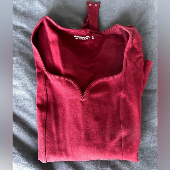 Abercrombie Long Sleeve Ponte Sweetheart Bodysuit - Picture 2 of 4